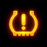 Tire pressure warning light, lit and steady